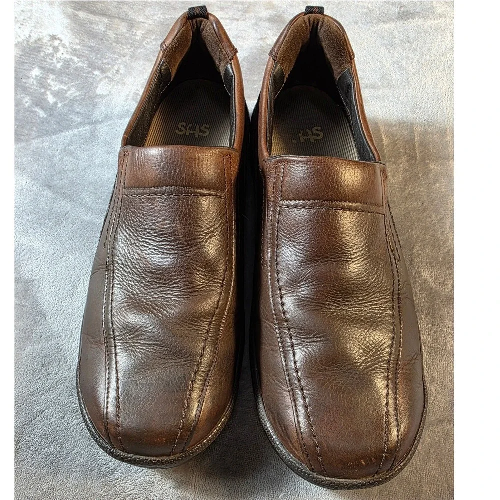 SAS Slip On Loafers Men 10 M Brown Leather Comfort‎ Shoes